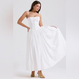 Elegant White Spaghetti Strap Dress NWOT